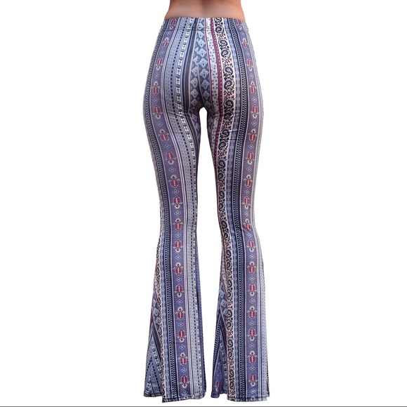 High Waisted Bell Bottom Flare Stretch Yoga Pants - Picture 7 of 9